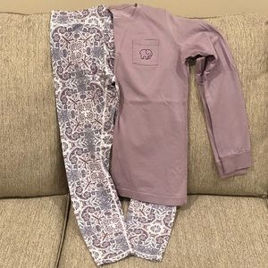 Sz M Ivory Ella shirt and leggings set